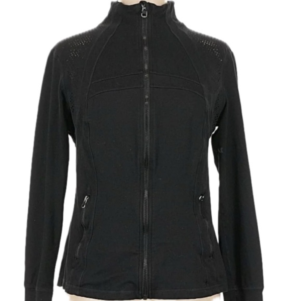 Tangerine Full Zip Black Athletic Jacket Size Medium